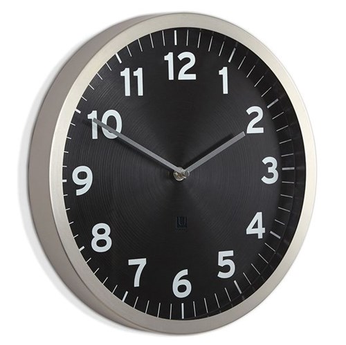 Relógio de Parede de Metal Anytime Umbra Preto 32 Cm - 26716