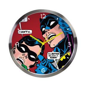 Relógio de Parede de Metal - Dc Comics - Batman e Robin Olhando para Cima - Metrópole