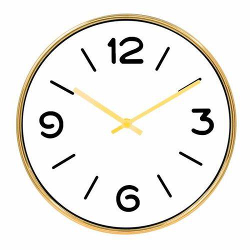 Relógio de Parede de Plastico Dourado Ø30cm