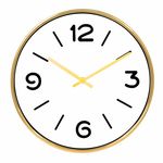 Relógio de Parede de Plastico Dourado Ø30cm