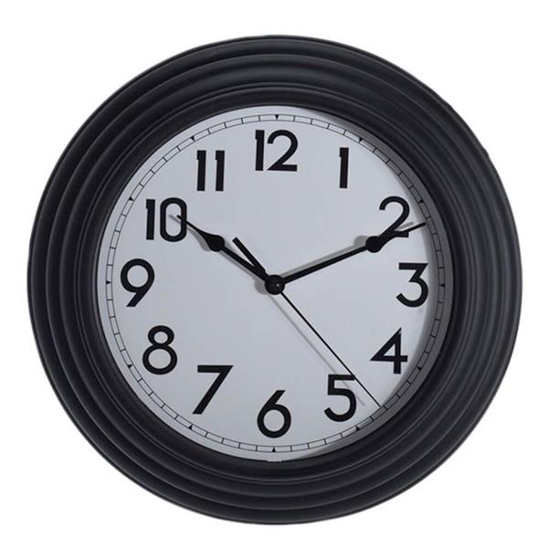 Relógio de Parede de Plástico Preto 31CM - Utilplast