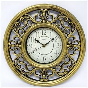 Relógio de Parede de Plástico Redondo Ornamental Sweep 33cm Yin`s