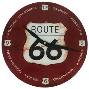 Relógio de Parede de Vidro Design Route 66