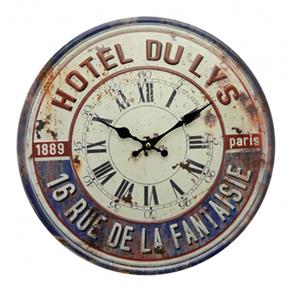 Relógio de Parede Decor Rustico Hotel Du Lys em Metal 40cm - The Home