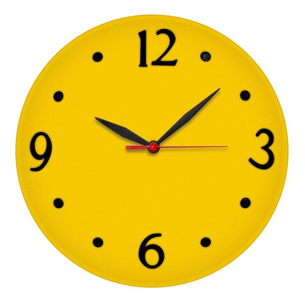 Relógio de Parede Decoração Redondo Amarelo não Faz Barulho - Plashome