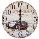 Relógio de Parede Decorativo 34 Cm Retrô Vintage Carro