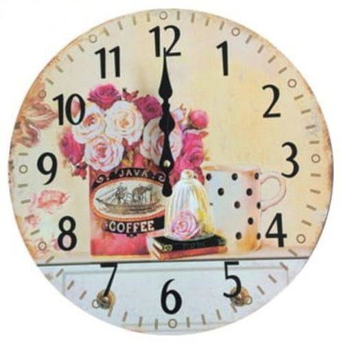 Relógio de Parede Decorativo 34 Cm Retrô Vintage Coffee