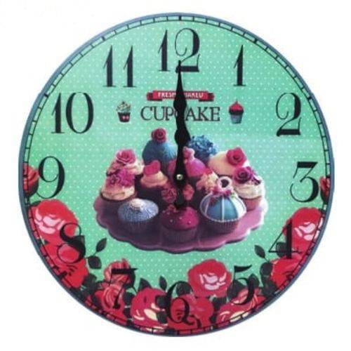 Relógio de Parede Decorativo 34 Cm Retrô Vintage Cupcake