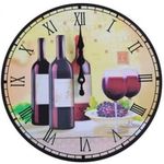 Relógio de Parede Decorativo 34 Cm Retrô Vintage Vinhos
