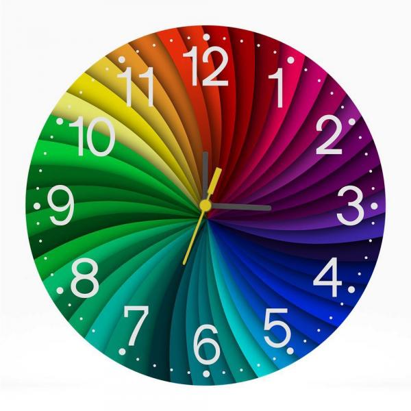 Relógio de Parede Decorativo 25x25 Analógico Colorido Quarto - Tocdecor