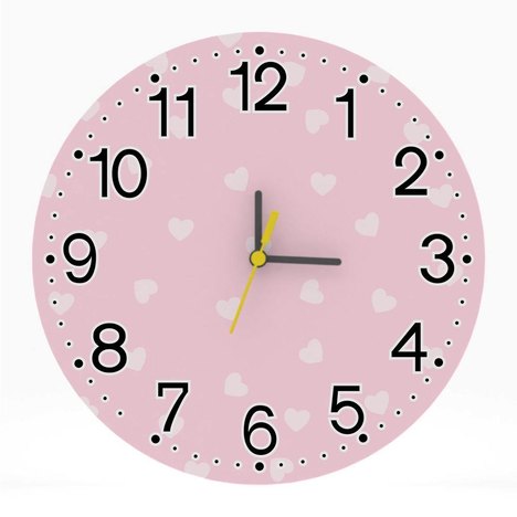 Relógio de Parede Decorativo 25X25 Coração Moderno Analógico