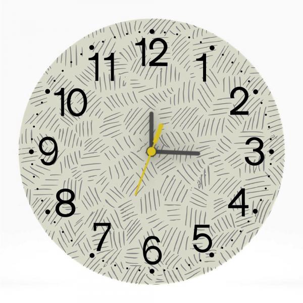 Relógio de Parede Decorativo 25x25 Desenhado Moderno Sala - Tocdecor