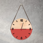 Relógio de Parede Decorativo Adnet Vermelho com Números em Relevo Médio