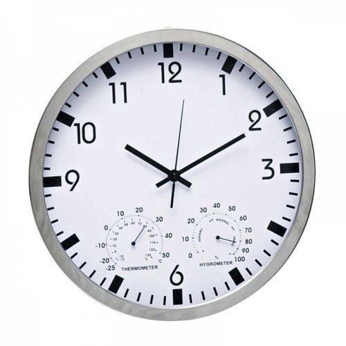 Relógio de Parede Decorativo Aluminium Natural - 35 Cm