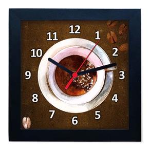 Relógio de Parede Decorativo Caixa Alta Tema Café QW012