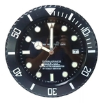 Relógio De Parede Decorativo Calendário Aço Inox Submariner - Preto