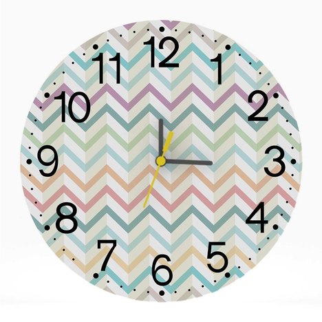 Relógio de Parede Decorativo Colorido Abstrato 25X25 Quarto