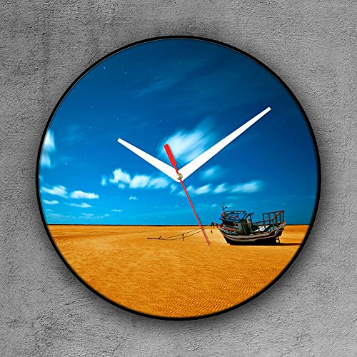 Relógio de Parede Decorativo, Criativo e Descolado | Barco no Deserto