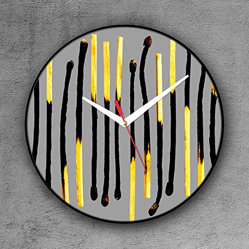 Relógio de Parede Decorativo, Criativo e Descolado | Código de Barras de Palitos de Fósforo
