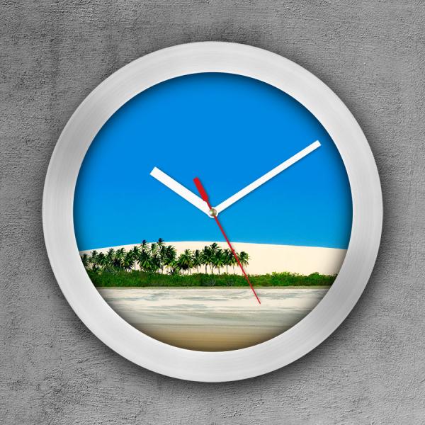 Relógio de Parede Decorativo, Criativo e Descolado Dunas e Coqueiros - Colours Creative Photo Decor