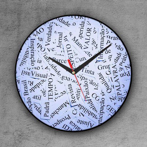 Relógio de Parede Decorativo, Criativo e Descolado | Palavras