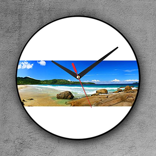 Relógio de Parede Decorativo, Criativo e Descolado | Panorâmica de Praia