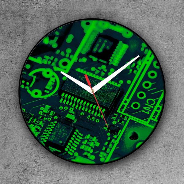 Relógio de Parede Decorativo, Criativo e Descolado Placa Chip de Computador - Colours Creative Photo Decor