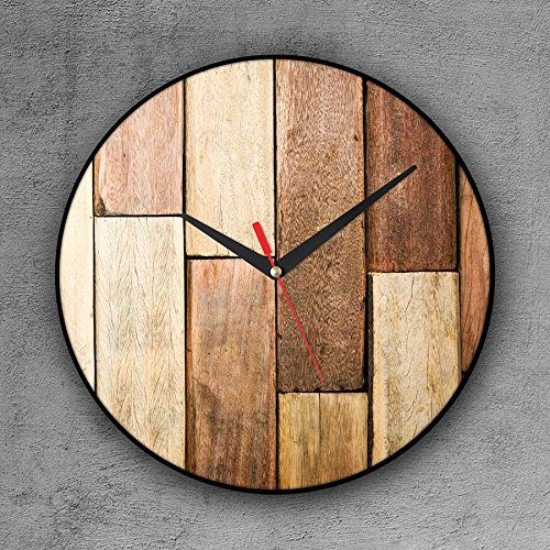 Relógio de Parede Decorativo, Criativo e Descolado | Textura de Madeira