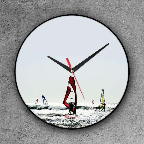 Relógio de Parede Decorativo, Criativo e Descolado Windsurf - Colours Creative Photo Decor