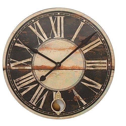 Relógio de Parede Decorativo de Madeira - 73 Cm