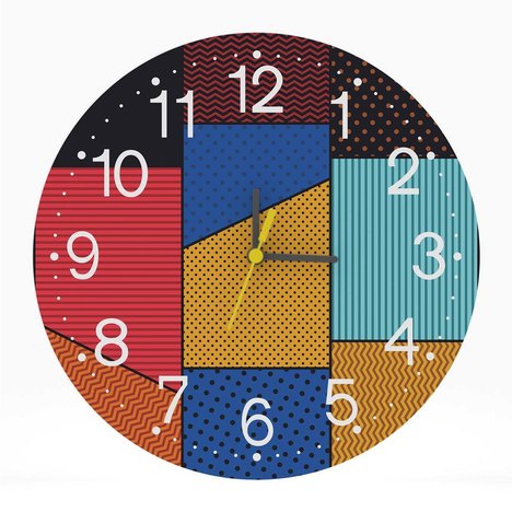 Relógio de Parede Decorativo Desenho Abstrato 25X25 Moderno