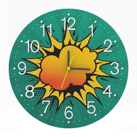 Relógio de Parede Decorativo Desenho Bomba 25X25 Moderno