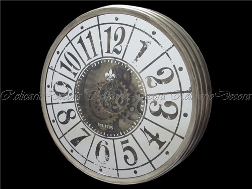 Relógio de Parede Decorativo Design Maquinário Aparecendo Lindos Detal...
