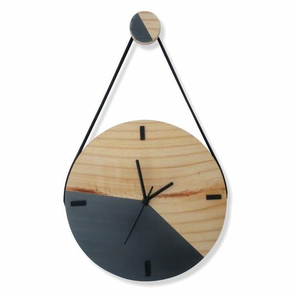 Relógio de Parede Decorativo Escandinavo Grafite com Alça - Edward Clock