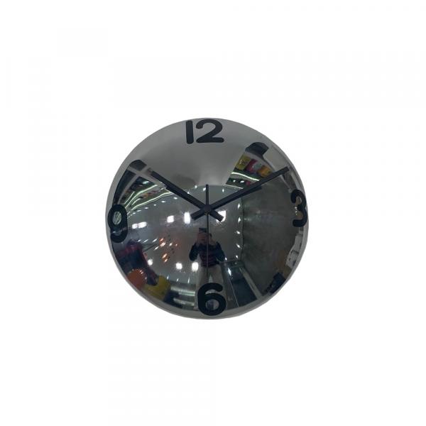 Relógio de Parede Decorativo Espelhado Cinza Metal 28x28x10 - Maisaz