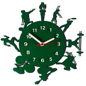Relógio de Parede Decorativo Esportes Olímpicos Verde Verde