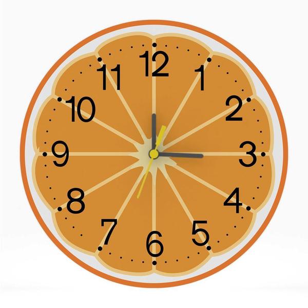 Relógio de Parede Decorativo Fruta Laranja 25x25 Moderno - Tocdecor