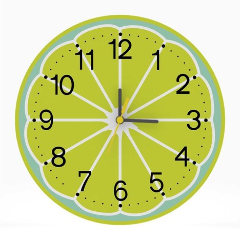 Relógio de Parede Decorativo Fruta Limão 25X25 Moderno