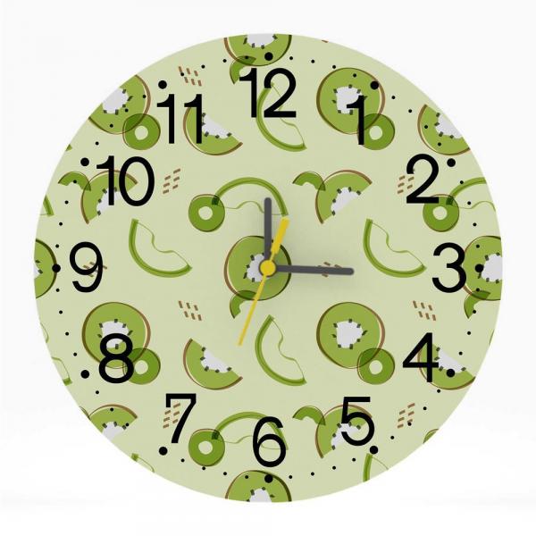 Relógio de Parede Decorativo Frutas Kiwi 25x25 Moderno - Tocdecor