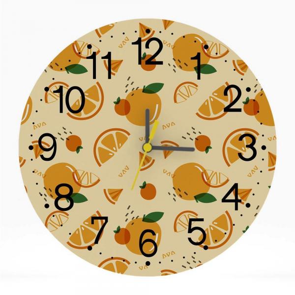 Relógio de Parede Decorativo Frutas Laranja 25x25 Moderno - Tocdecor