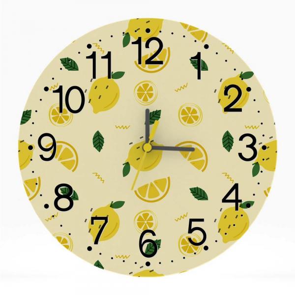 Relógio de Parede Decorativo Frutas Limão 25x25 Moderno - Tocdecor