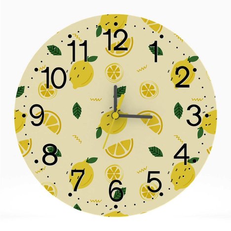 Relógio de Parede Decorativo Frutas Limão 25X25 Moderno