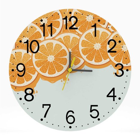 Relógio de Parede Decorativo Futas Laranja 25X25 Moderno