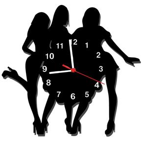 Relógio de Parede Decorativo Girls Preto