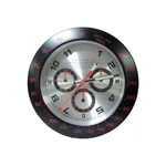 Relógio De Parede Decorativo Grande Sem Barulho Inox Daytona - Preto/Prata