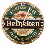 Relógio de Parede Decorativo Heineken Beer Único