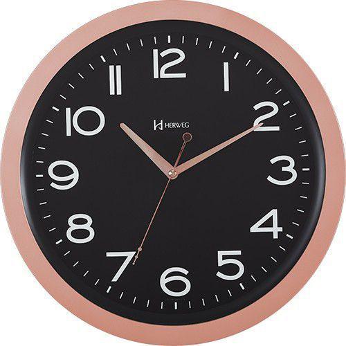 Relógio de Parede Decorativo Herweg Preto e Rosé 6814-309