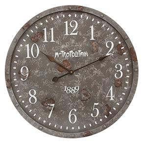 Relógio de Parede Decorativo Incasa LA0035 em Metal – Cinza