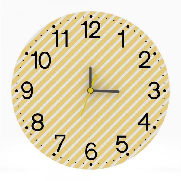 Relógio de Parede Decorativo Listrado Numeros Grandes 25x25 - Tocdecor