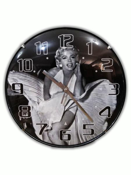 Relógio de Parede Decorativo Marylin Monroe Preto e Branco Plástico 30cm - Clink